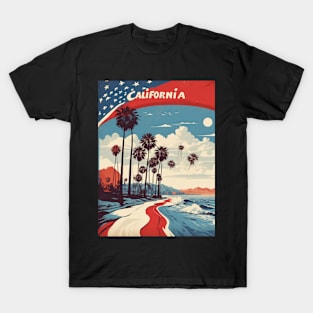 California United States of America Travel Vintage Poster T-Shirt